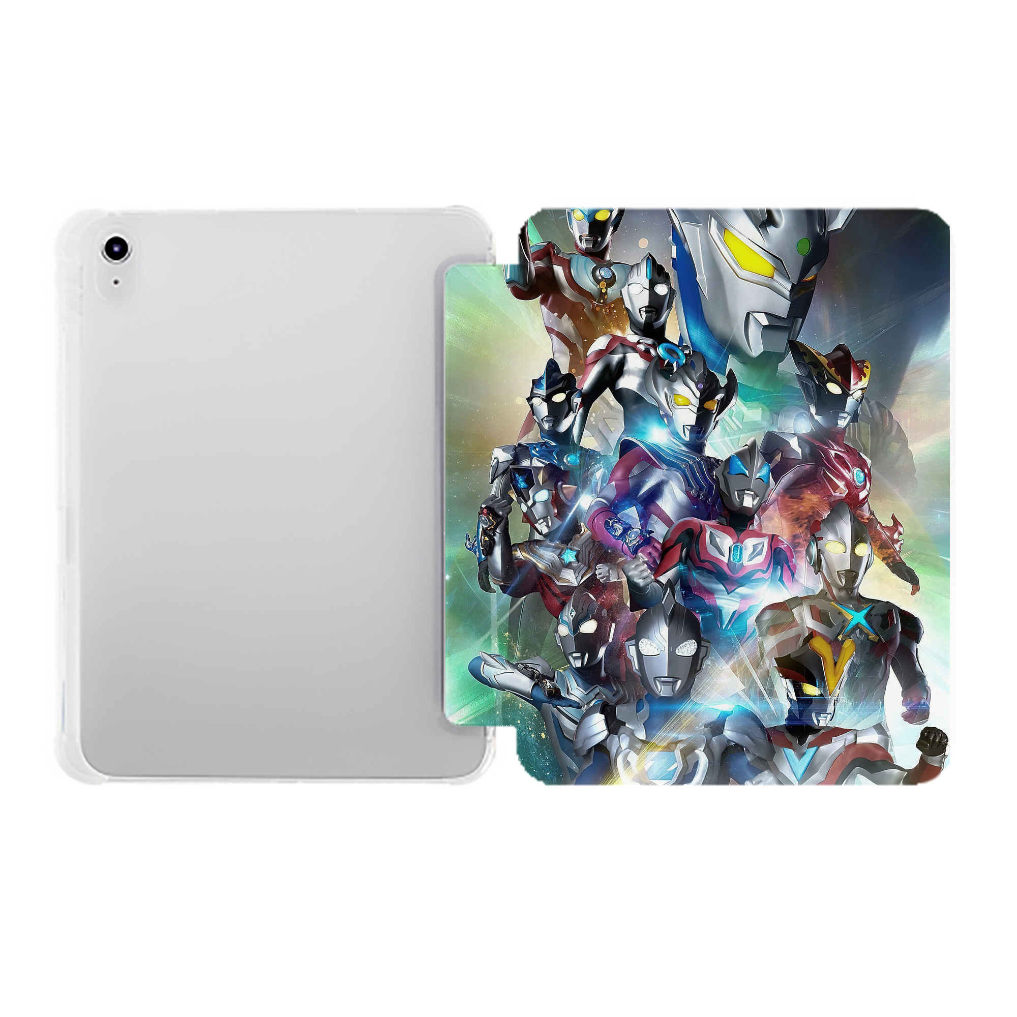 （画像用） ウルトラマン Ultraman IPad ケース ペン収納付き 三つ折りスタンド PUレザー×シリコン 対応機種9.5/10.5/10.9インチ